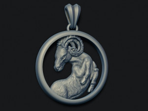 Horoscope aries pendant 3Dプリントモデル