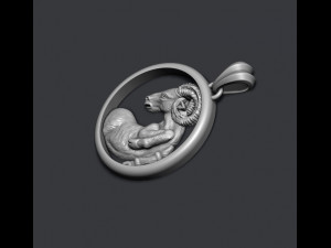 Horoscope aries pendant 3Dプリントモデル