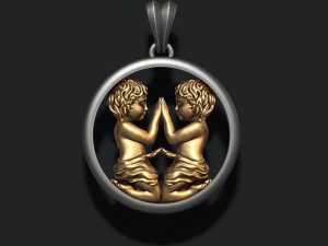 Підвіска близнюки гороскоп близнюки 3D Принт Модель