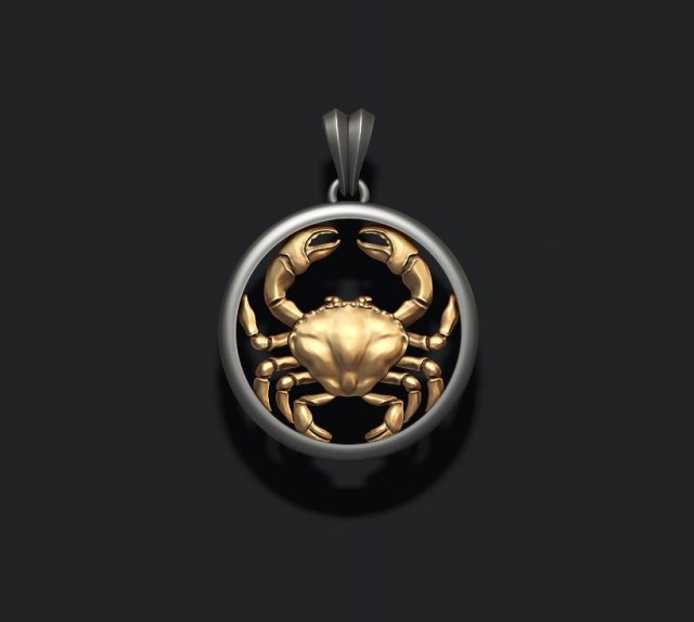 Horoscope cancer pendant Modèles 3D en vedette .c4d .max .obj .3ds .fbx .stl .blend 
