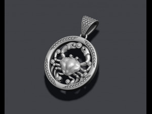 Horoscope cancer pendant with gems Model do druku 3D