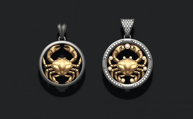 Horoscope cancer pendants pack 3D Print Model .c4d .max .obj .3ds .fbx .stl .blend 