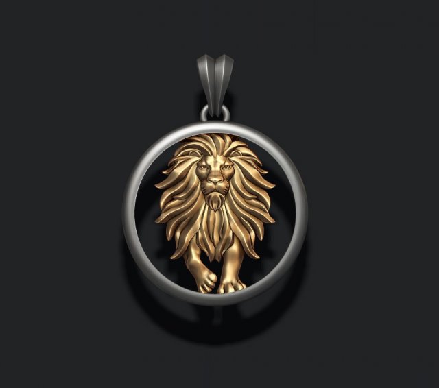 Horoscope lion pendant 3Dプリントモデル .c4d .max .obj .3ds .fbx .stl .blend 
