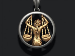 Horoscope libra pendant 3D Print Model