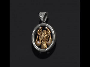 Horoscope libra pendant with gems 3D Принт Модель