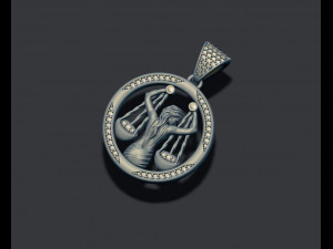 Horoscope libra pendant with gems 3D Принт Модель