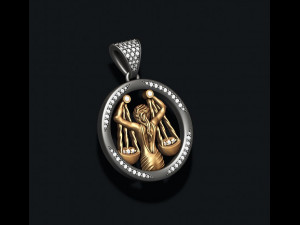 Horoscope libra pendant with gems 3D Принт Модель