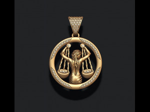 Horoscope libra pendant with gems 3D Принт Модель