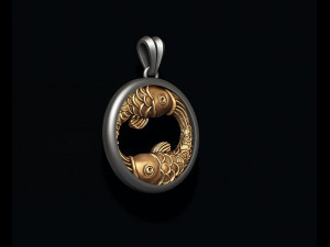 Horoscope pisces fish pendant Modelo de Impressão 3D