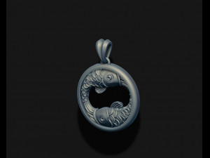 Horoscope pisces fish pendant Modelo de Impressão 3D