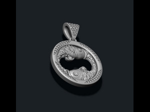 Horoscope pisces fish pendants pack 3D-Druckmodell
