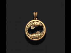 Horoscope pisces fish pendants pack 3D-Druckmodell