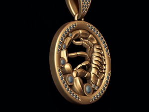 Horoscope scorpion pendant with gems 3D Принт Модель
