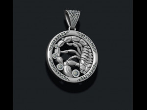 Horoscope scorpion pendant with gems 3D Принт Модель