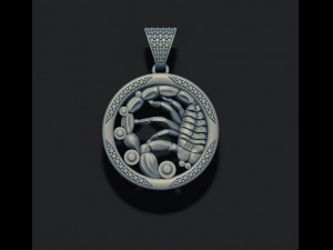 Horoscope scorpion pendant with gems 3D Принт Модель