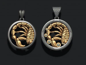 星座蝎子吊坠套装 3D 打印模型