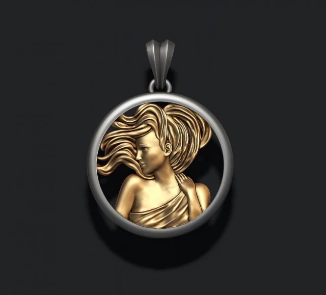 Horoscope virgo pendant 3D Print Model .c4d .max .obj .3ds .fbx .stl .blend 