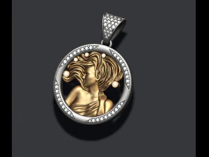 Horoscope virgo pendant with gems 3D Print Model