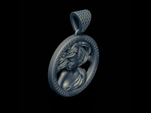 Horoscope virgo pendant with gems 3D Print Model