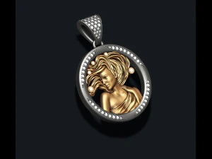 Horoscope virgo pendant with gems 3D Print Model
