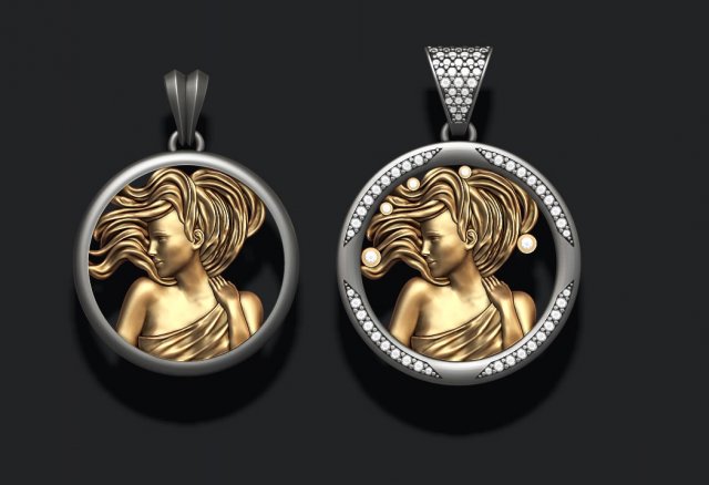 Horoscope virgo pendants pack Modelo de Impressão 3D .c4d .max .obj .3ds .fbx .stl .blend 