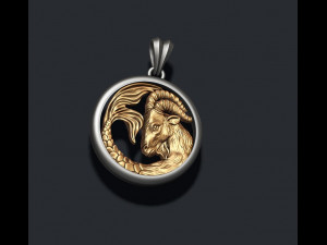 Horoscope capricorn pendant 3D Print Model