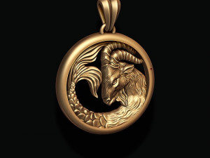 Horoscope capricorn pendant 3D Print Model