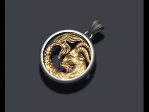 Horoscope capricorn pendant 3D Print Model