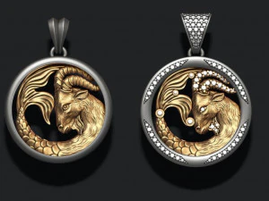 星占い山羊座ペンダント パック 3Dプリントモデル