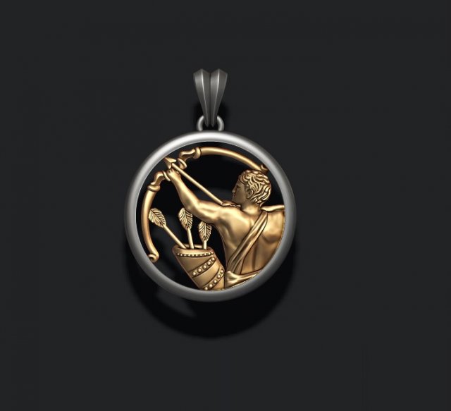 Horoscope sagittarius pendant Modelo de Impressão 3D .c4d .max .obj .3ds .fbx .stl .blend 