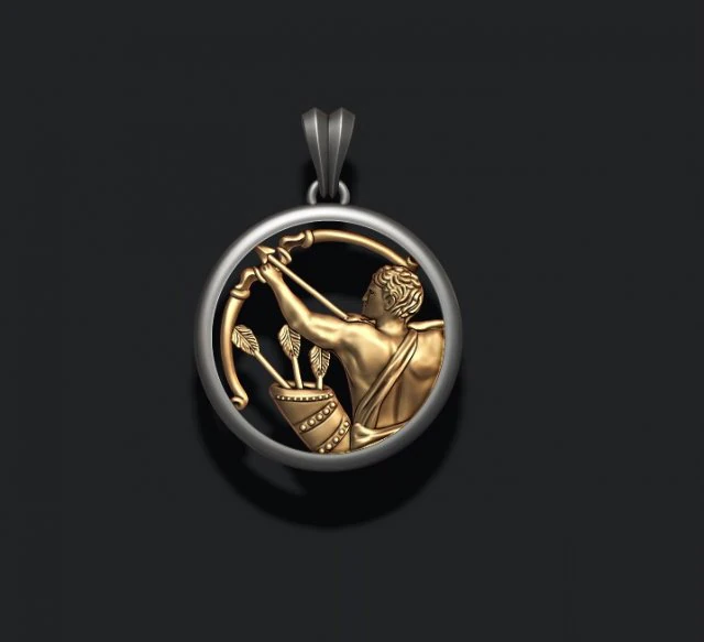 Horoscope sagittarius pendant 3D Print Model .c4d .max .obj .3ds .fbx .stl .blend