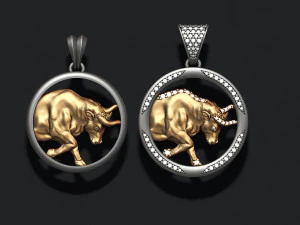 Paket liontin banteng horoskop taurus Model Cetak 3D