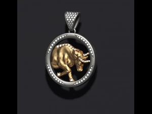 Horoscope taurus bull pendants pack 3D Print Model