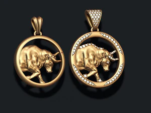 Horoscope taurus bull pendants pack 3D Print Model