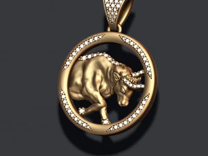 Horoscope taurus bull pendants pack 3D Print Model