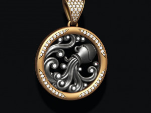 Jewellery horoscope signes pack with gems 3D Print Model