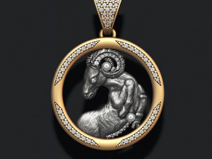 Jewellery horoscope signes pack with gems 3D Print Model