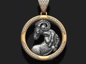 Jewellery horoscope signes pack with gems 3D Print Model
