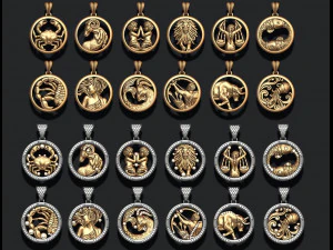 Пакет знаков ювелирного гороскопа 3D Принт Модель