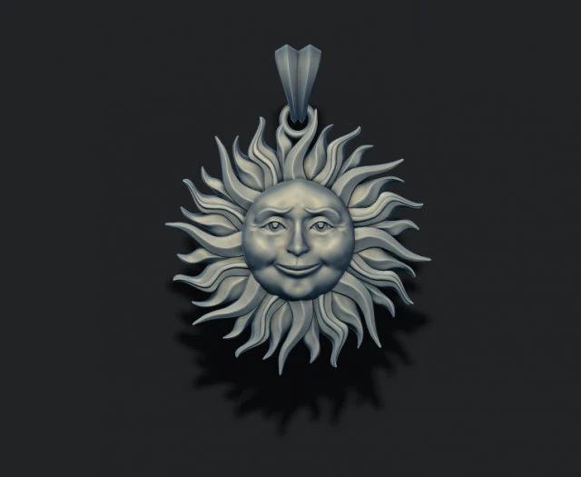 Sun pendant 3D Print Model .c4d .max .obj .3ds .fbx .stl .blend 