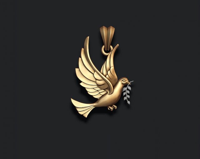 Dove pendant Modelo de Impressão 3D .c4d .max .obj .3ds .fbx .stl .blend 