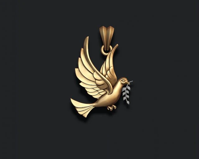 Dove pendant 3D Print Model .c4d .max .obj .3ds .fbx .stl .blend 