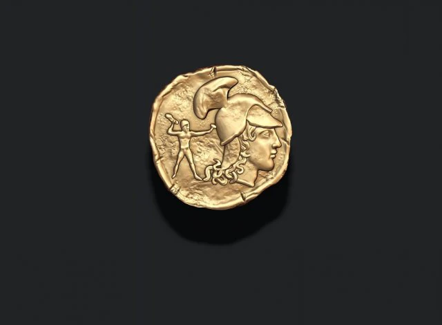 Old coin v3 3D Print Model .c4d .max .obj .3ds .fbx .stl .blend 