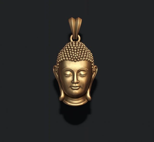 Buddha head pendant 3D Print Model .c4d .max .obj .3ds .fbx .stl .blend 