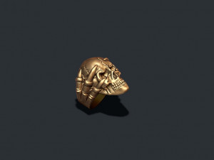 Skull ring with claws Model Cetak 3D