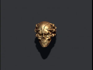 Skull ring with claws 3D Print Model