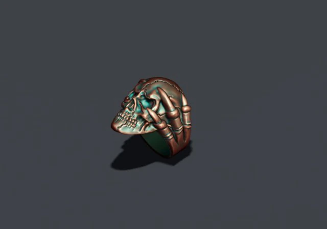 Skull ring with claws 3D Print Model .c4d .max .obj .3ds .fbx .stl .blend 