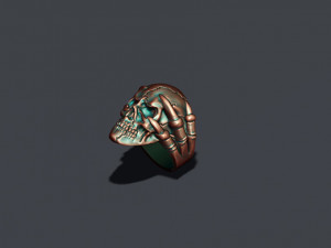 Skull ring with claws 3D Print Model