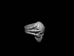 Skull ring with claws 3D Print Model