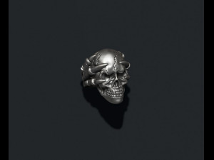 Skull ring with claws Model Cetak 3D